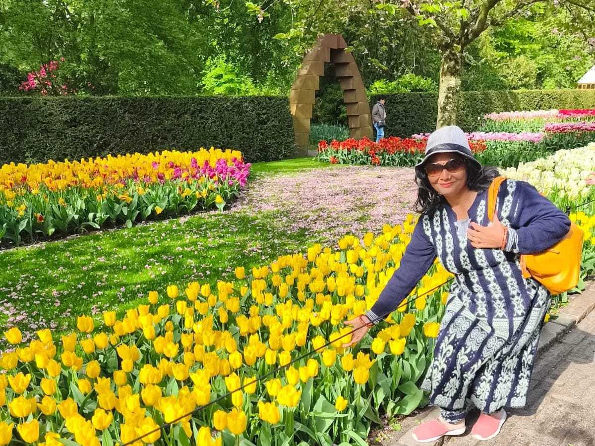 Gyanti in tulip fields at Keukenhof
