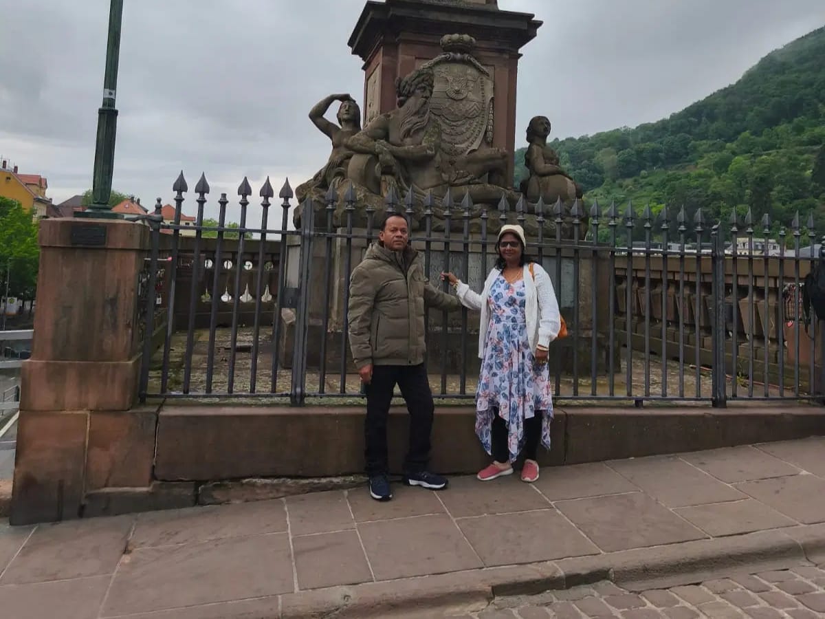 Couple at Heidelberg Old Bridge