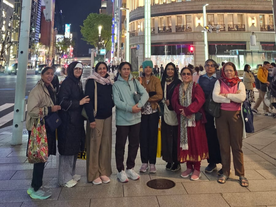 Mrs Nayak’s group at Ginza, Tokyo